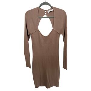 Nude knit body-con dress XL